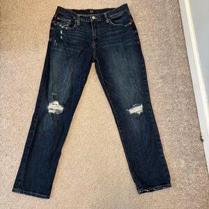 GAP Blue Distressed Girlfriend Denim Jeans